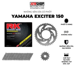 Nhông Sên Dĩa RK Yamaha Exciter 150 - Nhông Dĩa thép - Sên có phốt O-ring chuyên tải nặng