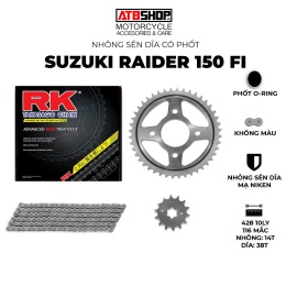 Nhông Sên Dĩa RK Suzuki Raider 150 Fi - Nhông Dĩa thép - Sên có phốt O-ring chuyên tải nặng